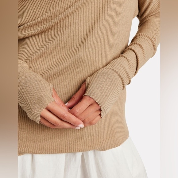 NWT Enza Costa Ribbed Jersey Knit One Shoulder Slouch Top - Picture 4 of 12